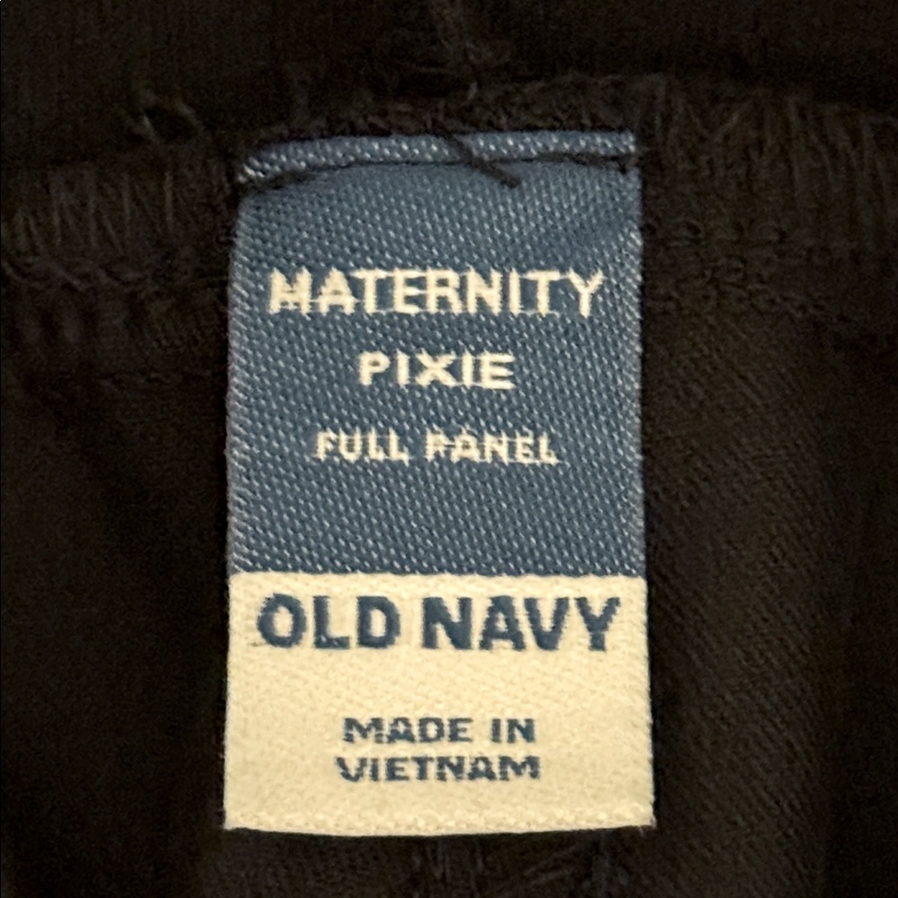 OLD NAVY Full PANEL PIXIE MATERNITY PANTS Black C… - image 11